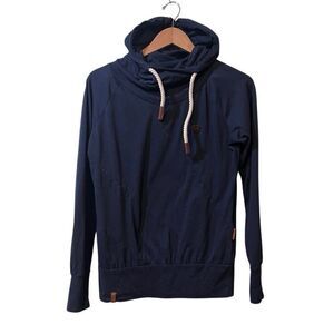 Naketano Damen Sweatshirt Pullover Hoodie M Mandy Spezial Indigo Blue Melange